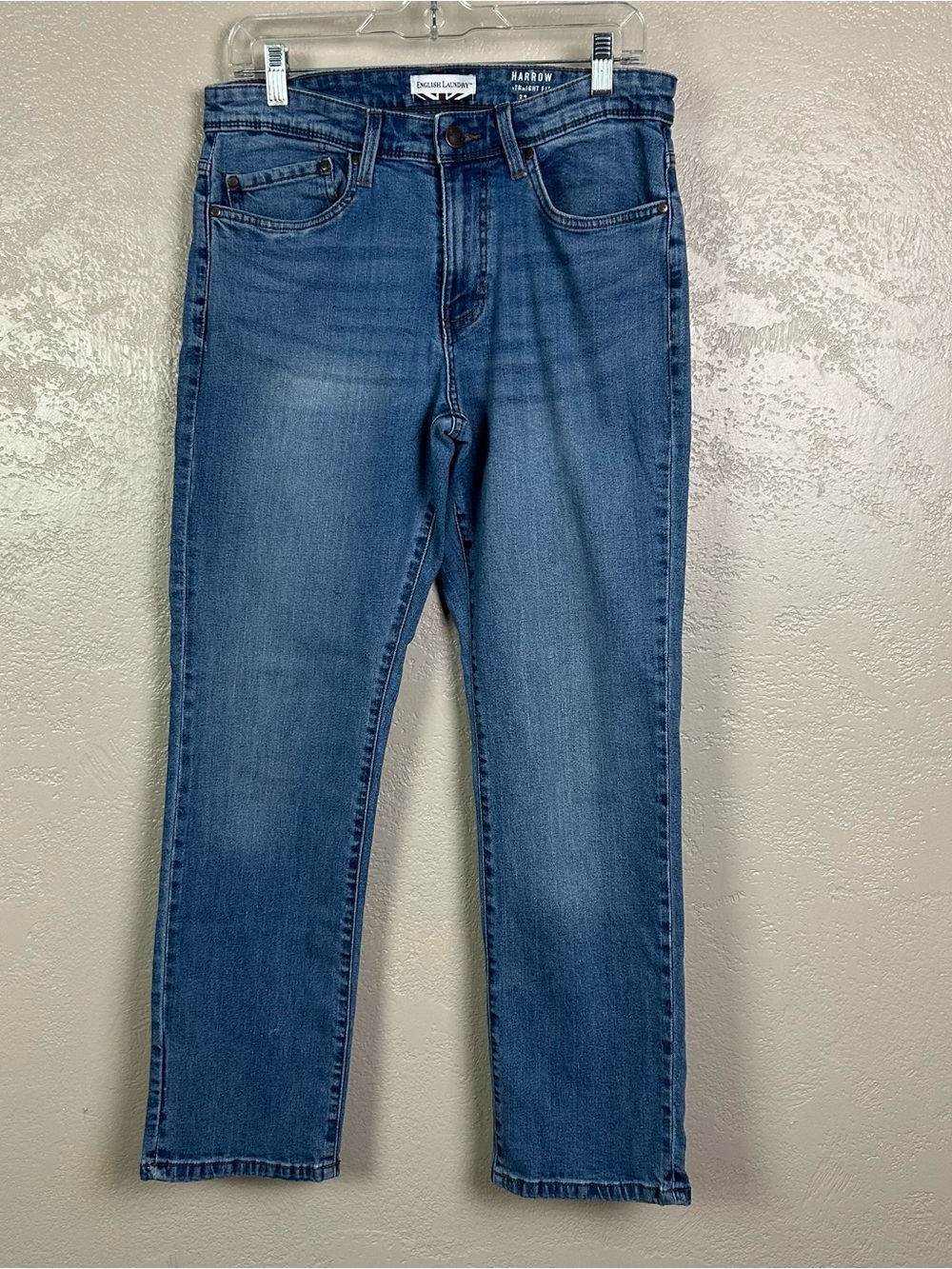 English Laundry Men's Straight-Leg Jeans in Medium Blue Wash 32X32